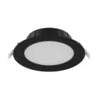 Noxion Downlight LED Hera Piatto Incasso Nero 15W 1500lm 80D - 827-830-840 CCT | 166mm - Ritaglio 144mm